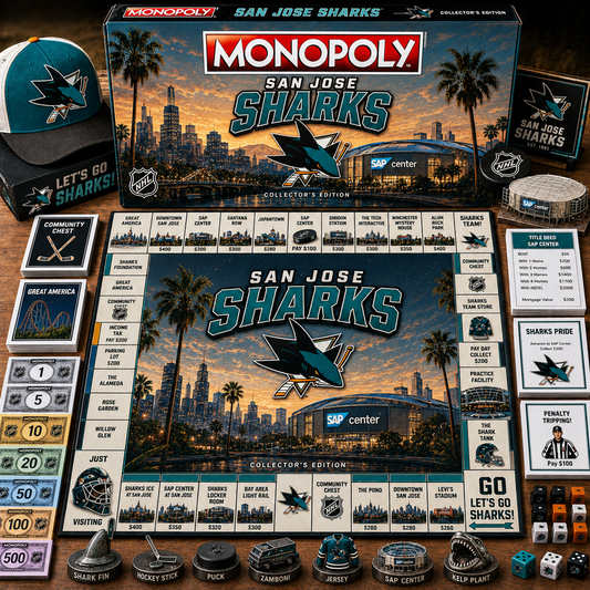 Premium NHL SJS Legacy Monopoly Collector Edition Board Game V2 NMD 150826 TTV