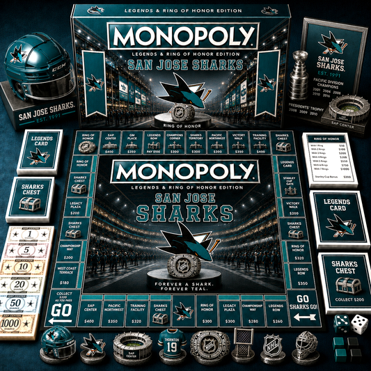 Premium NHL SJS Legends & Ring Monopoly Collector’s Edition Board Game V9