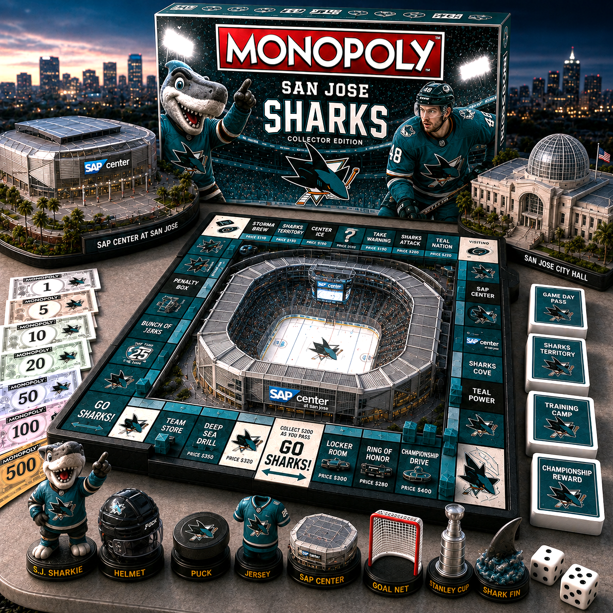 Premium NHL SJS Pride Monopoly Collector’s Edition V11