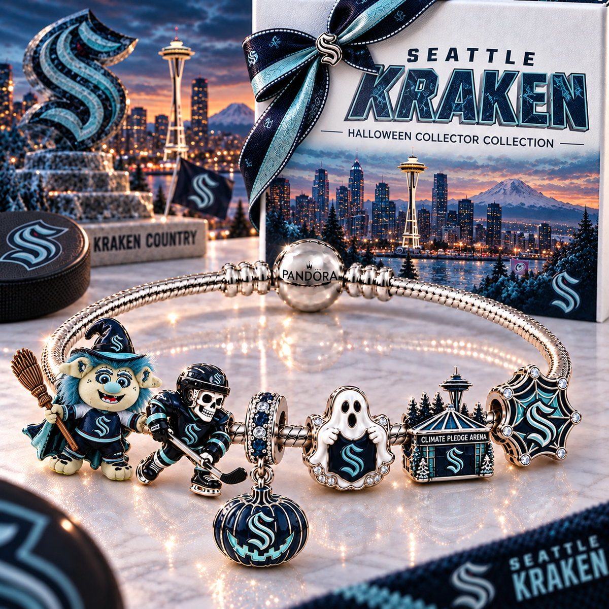 Premium NHL SK Halloween Gold Charm Bracelet Set V4