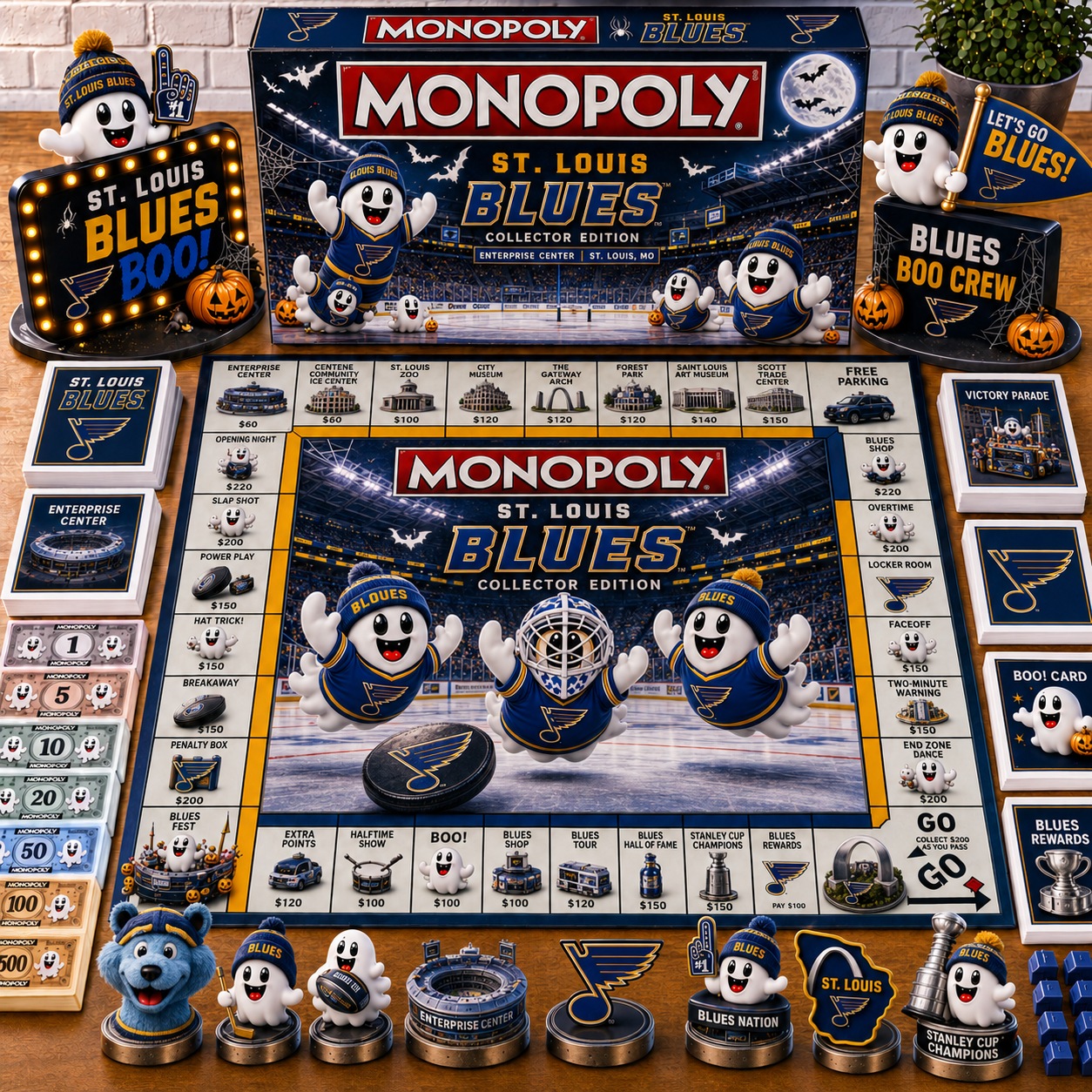 Premium NHL SLB Halloween Ghost Monopoly Collector’s Edition Board Game V6