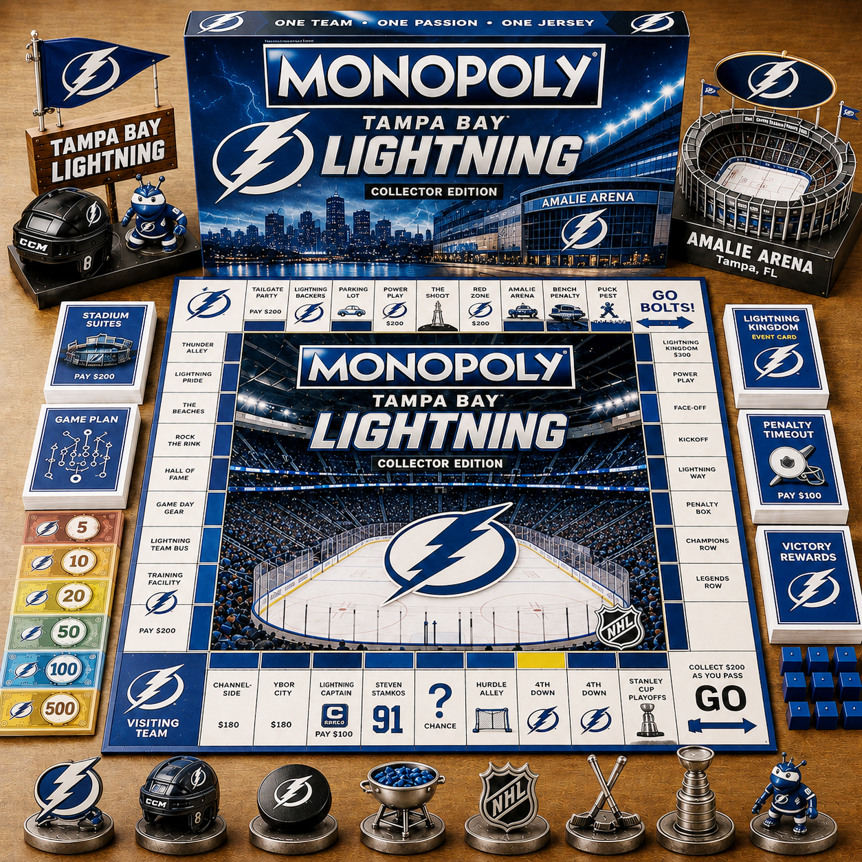 Premium NHL TBL Game Night Monopoly Collector Edition Board Game V5