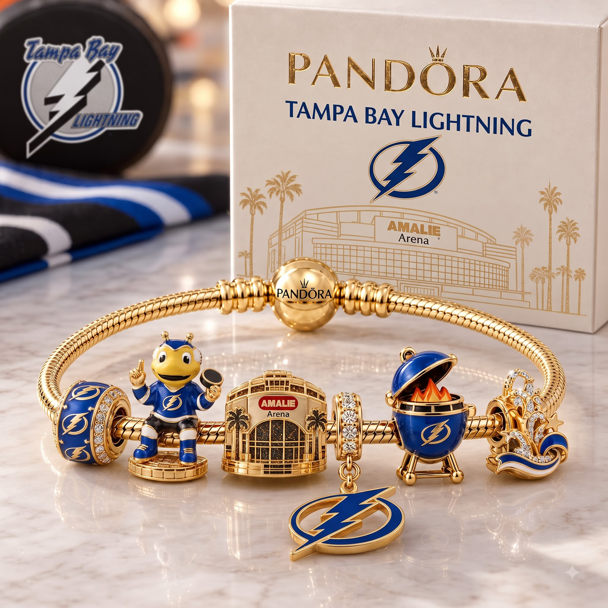 Premium NHL TBL Heritage Gold Charm Bracelet Set V3