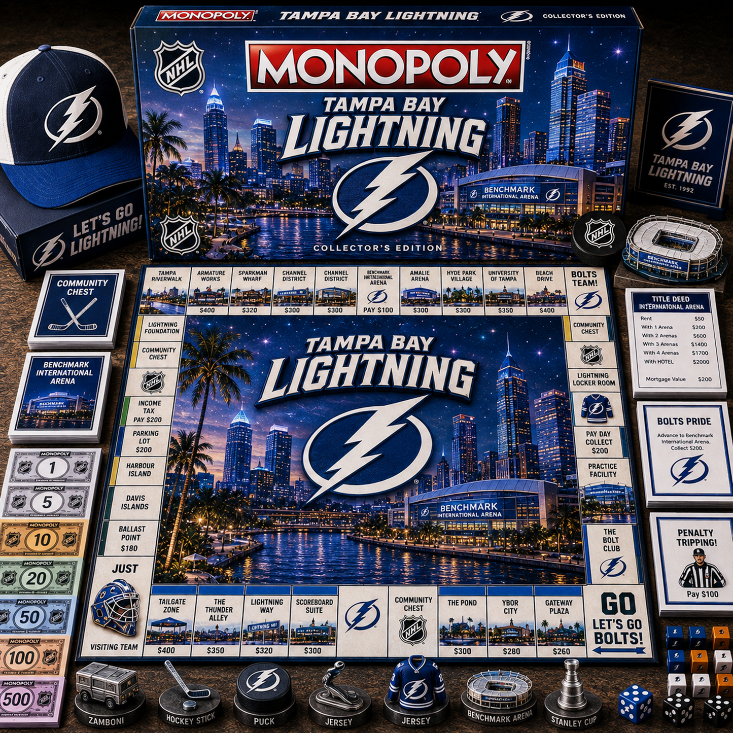 Premium NHL TBL Legacy Monopoly Collector Edition Board Game V2 NMD 150826 TTV
