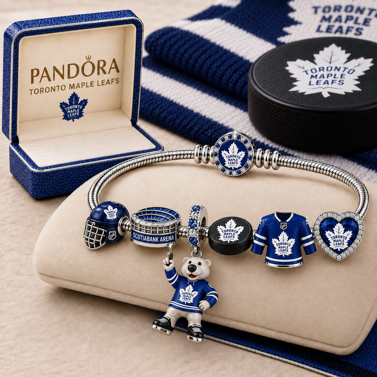 Premium NHL TML Gold Charm Bracelet Set