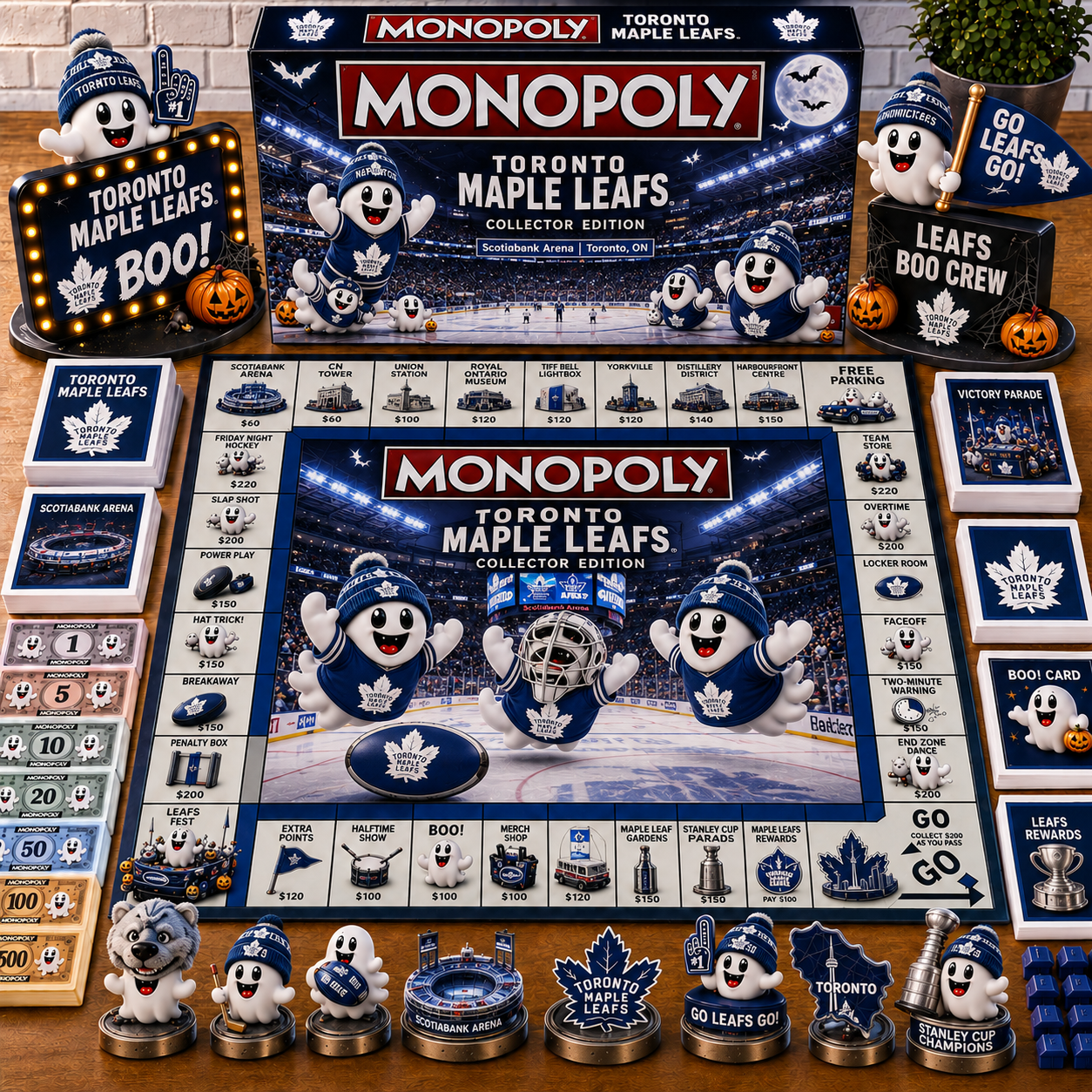 Premium NHL TML Halloween Ghost Monopoly Collector’s Edition Board Game V6