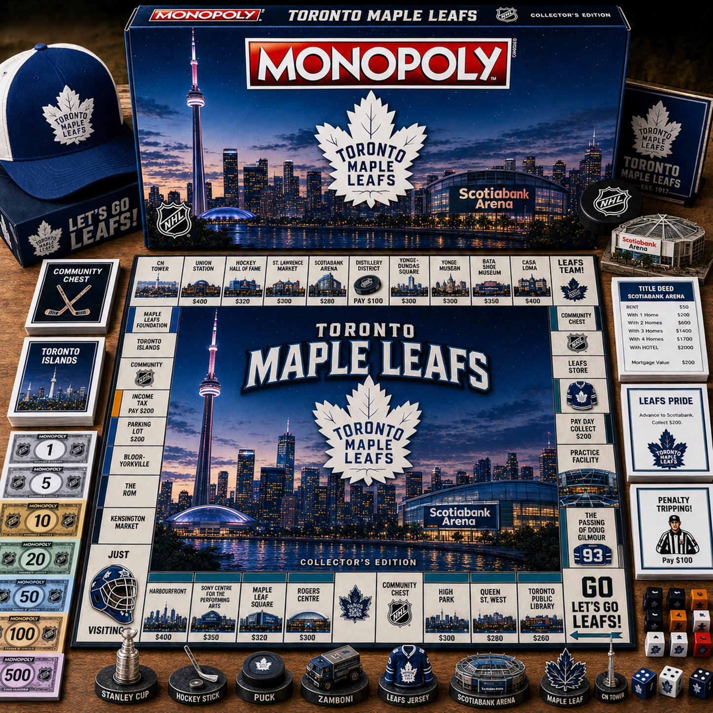 Premium NHL TOR Legacy Monopoly Collector Edition Board Game V2 NMD 150826 TTV