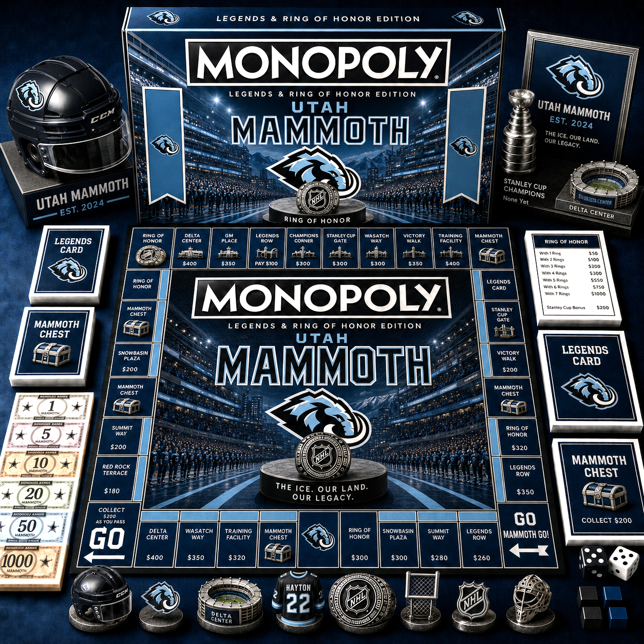 Premium NHL UM Legends & Ring Monopoly Collector’s Edition Board Game V9