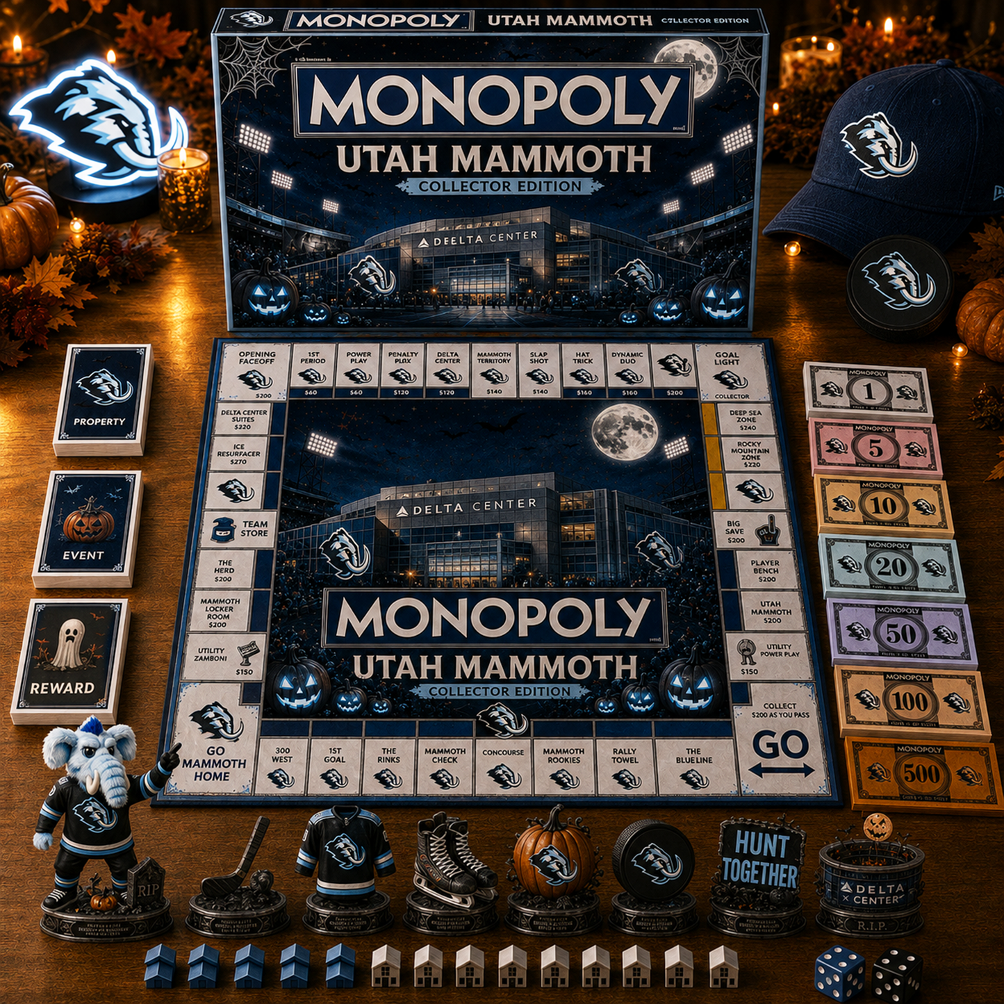 Premium NHL UTH Halloween Stadium Monopoly Collector’s Edition Board Game V10