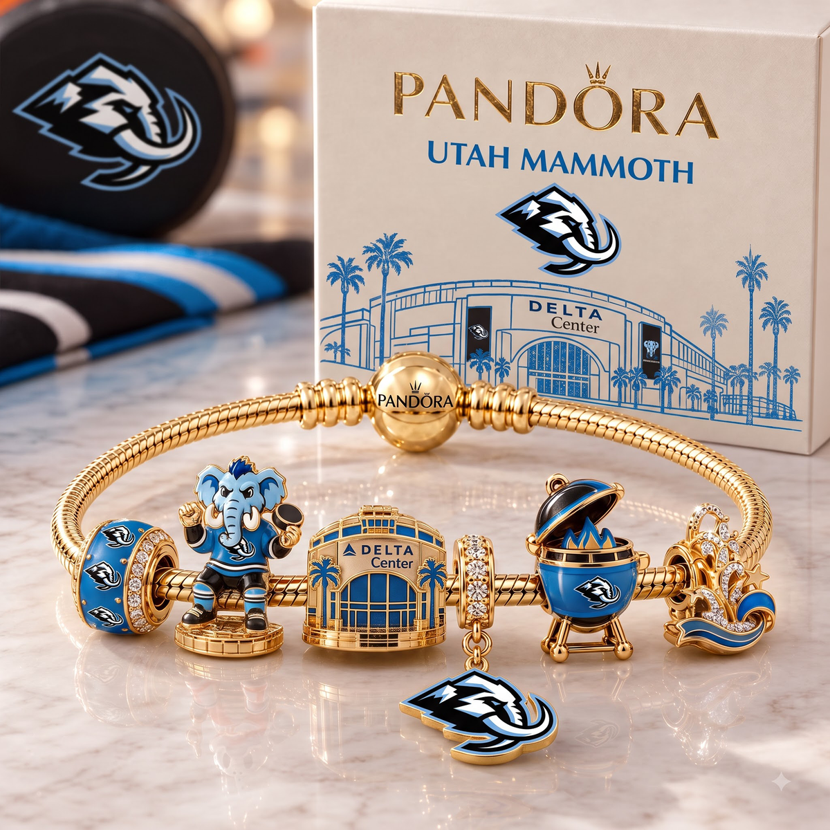 Premium NHL UTM Heritage Gold Charm Bracelet Set V3
