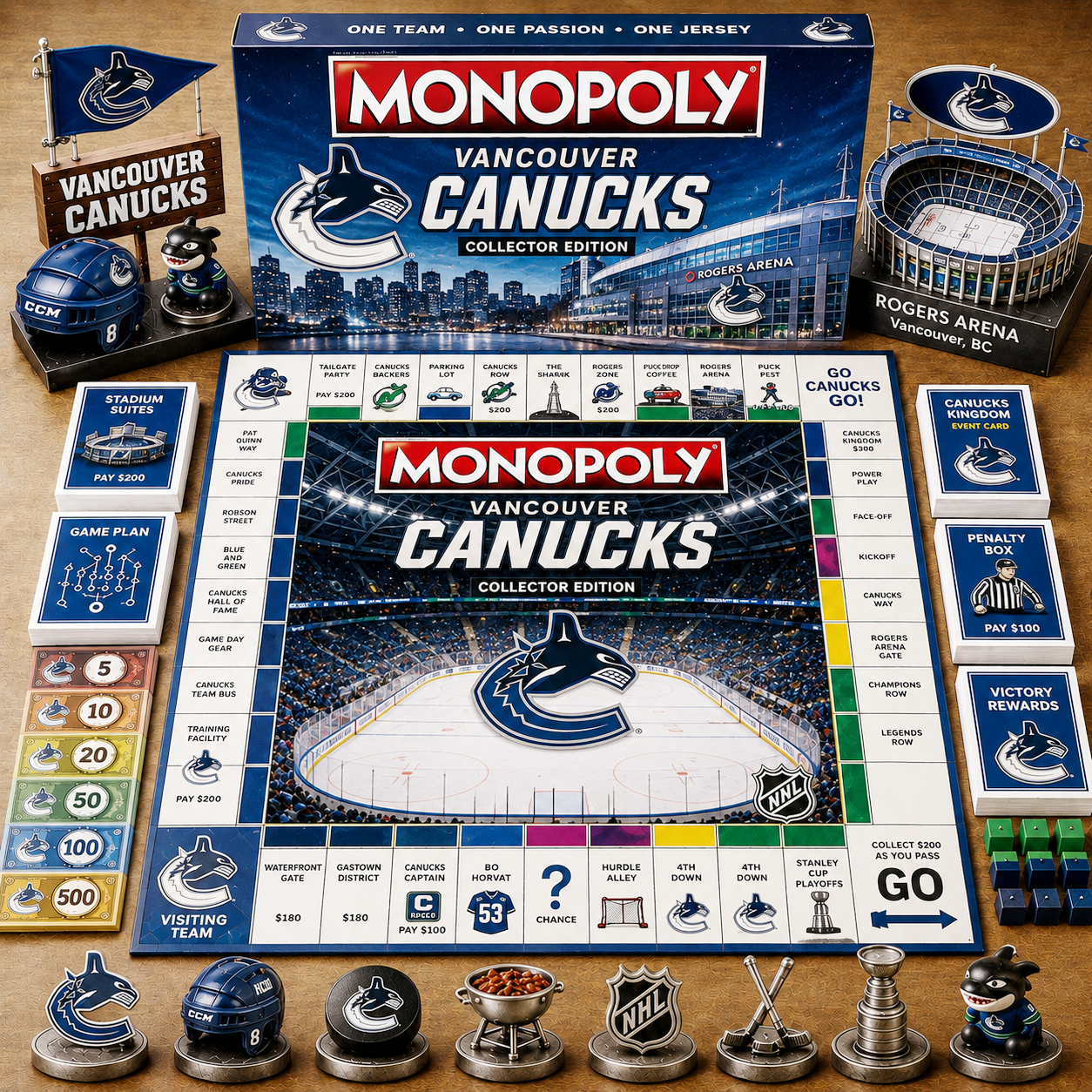 Premium NHL VC Game Night Monopoly Collector Edition Board Game V5