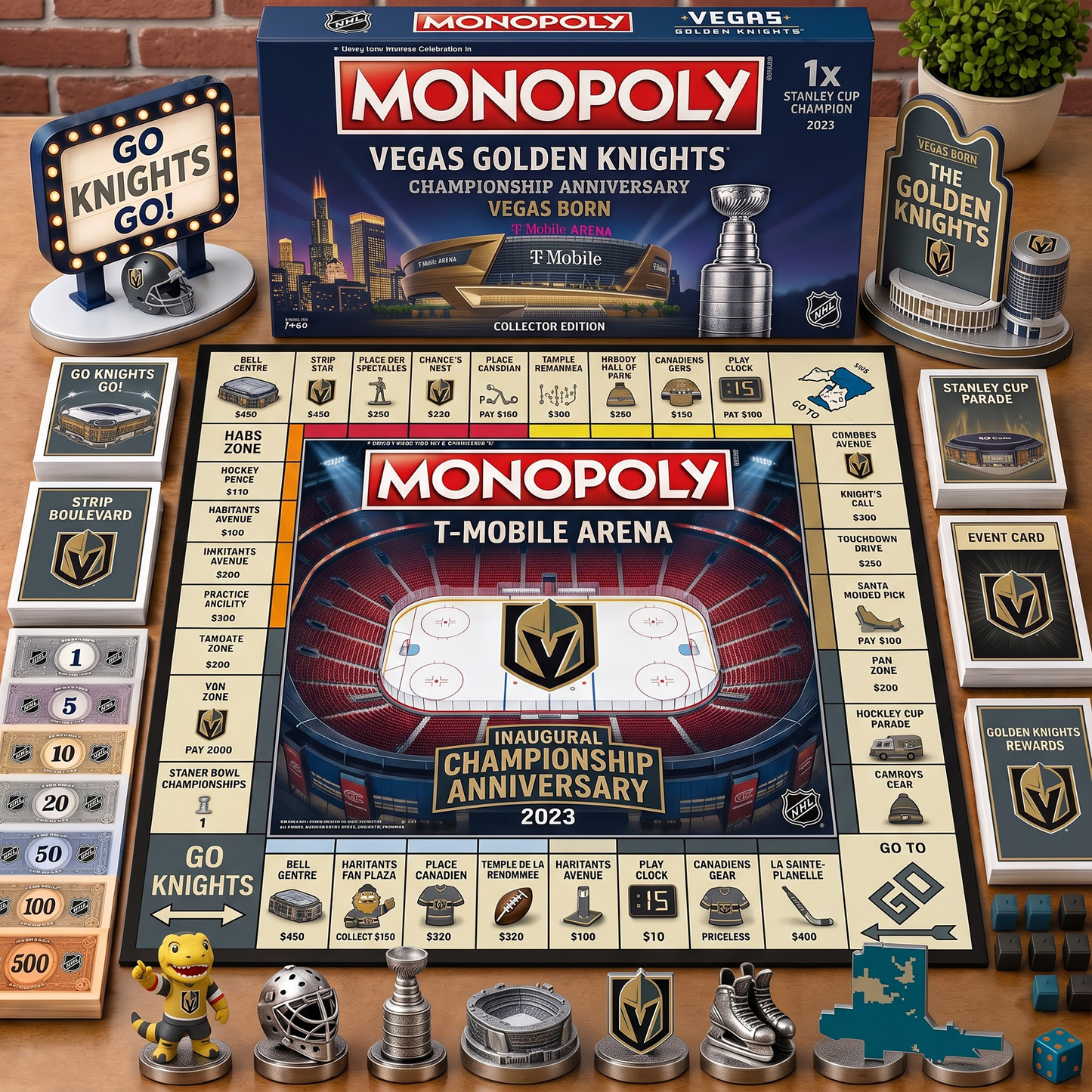 Premium NHL VEG Championship Anniversary  Monopoly Collector’s Edition Board Game V3