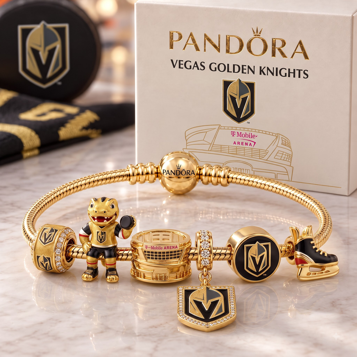 Premium NHL VEG Heritage Gold Charm Bracelet Set V3