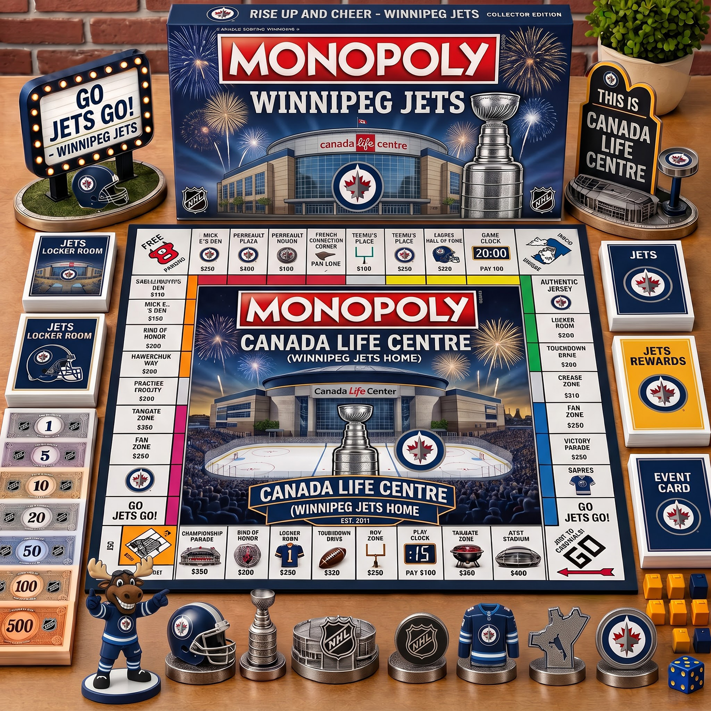 Premium NHL WIN Championship Anniversary  Monopoly Collector’s Edition Board Game V3