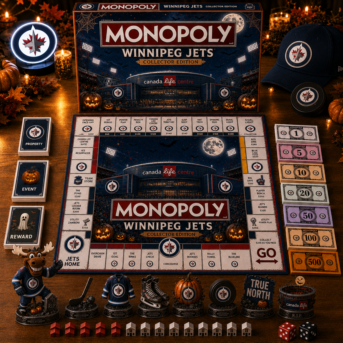 Premium NHL WIN Halloween Stadium Monopoly Collector’s Edition Board Game V10