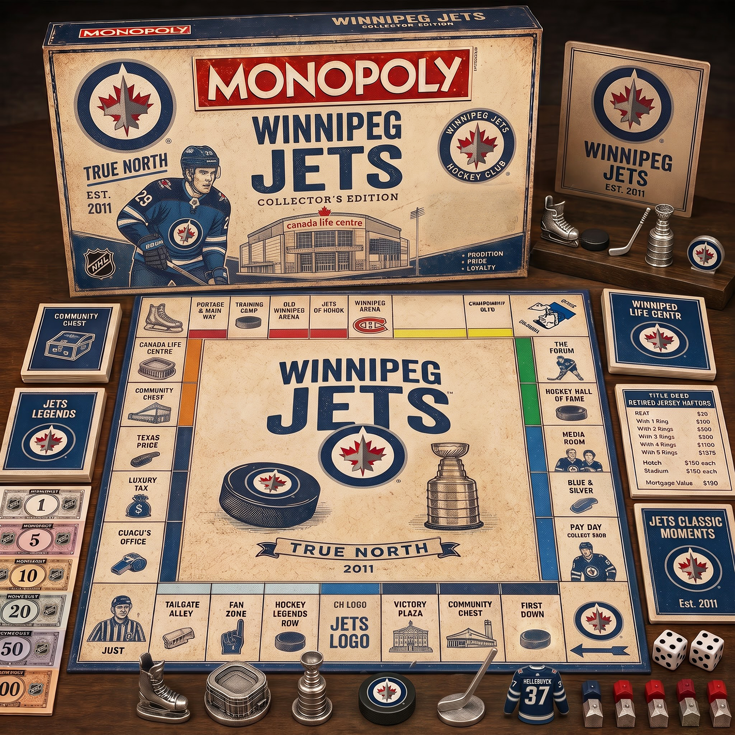 Premium NHL WIN Retro Heritage  Monopoly Collector’s Edition Board Game V7