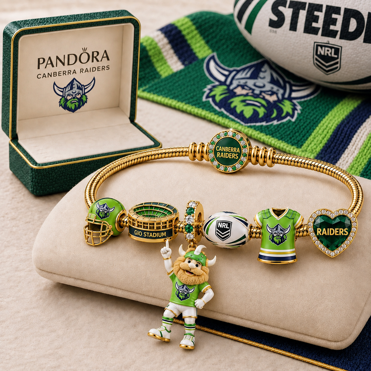 Premium NRL CR Gold Charm Bracelet Set