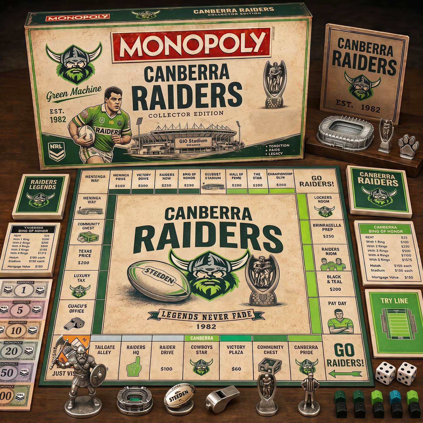 Premium NRL CR Retro Heritage  Monopoly Collector’s Edition Board Game V7