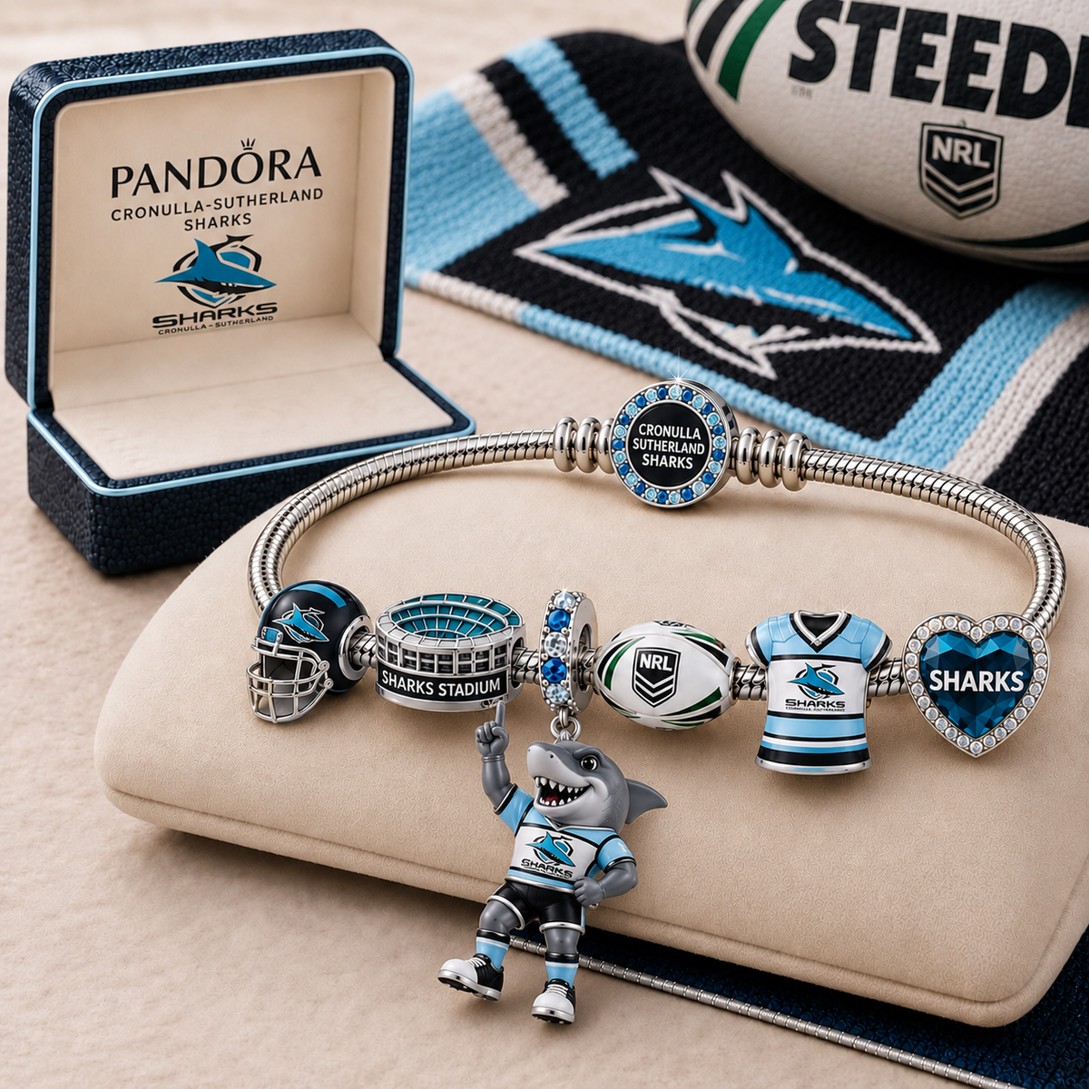 Premium NRL CSS Gold Charm Bracelet Set