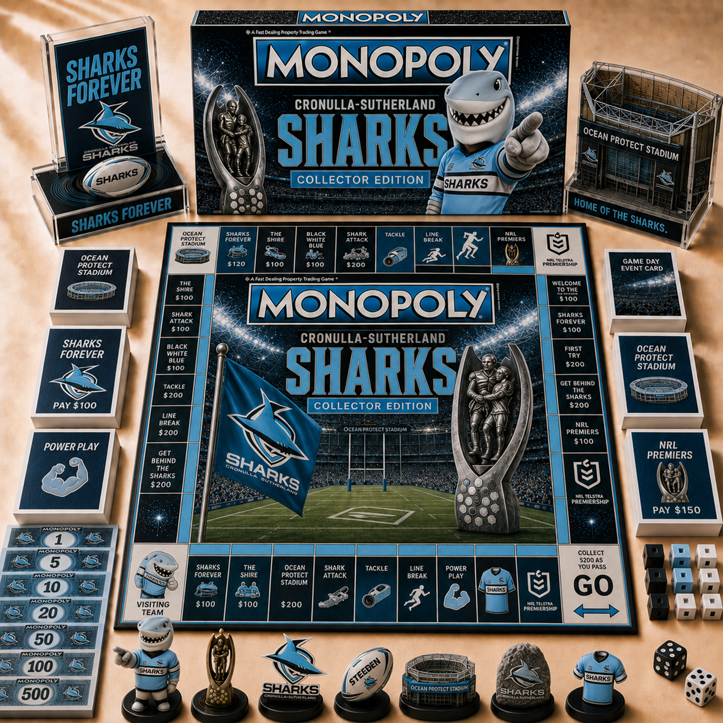 Premium NRL CSS Hall of Fame Monopoly Collector’s Edition Board Game V12