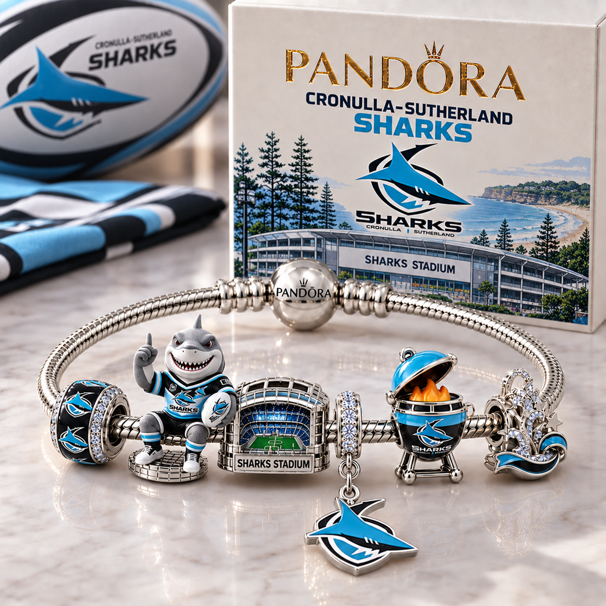 Premium NRL CSS Heritage Gold Charm Bracelet Set V3