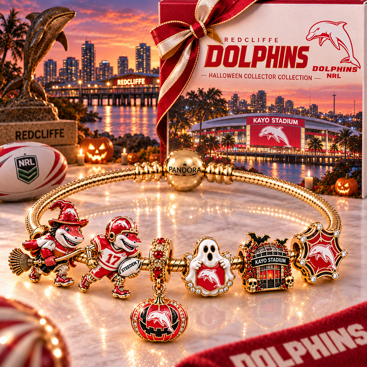 Premium NRL DOL Halloween Gold Charm Bracelet Set V4