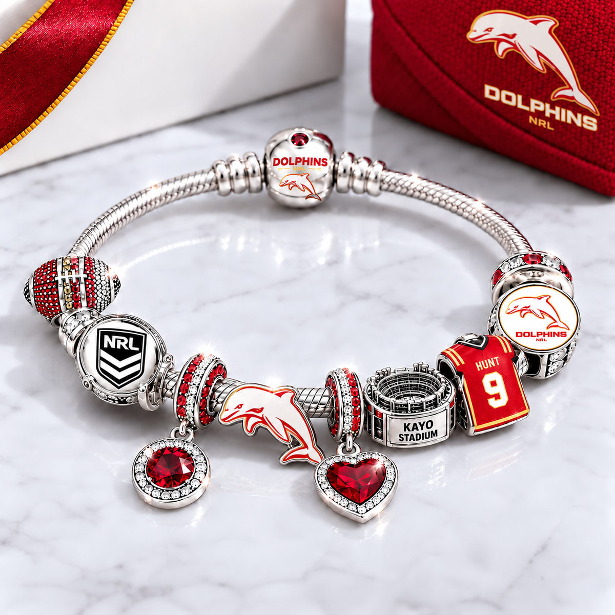 Premium NRL DOL Team Spirit Charm Bracelet V8