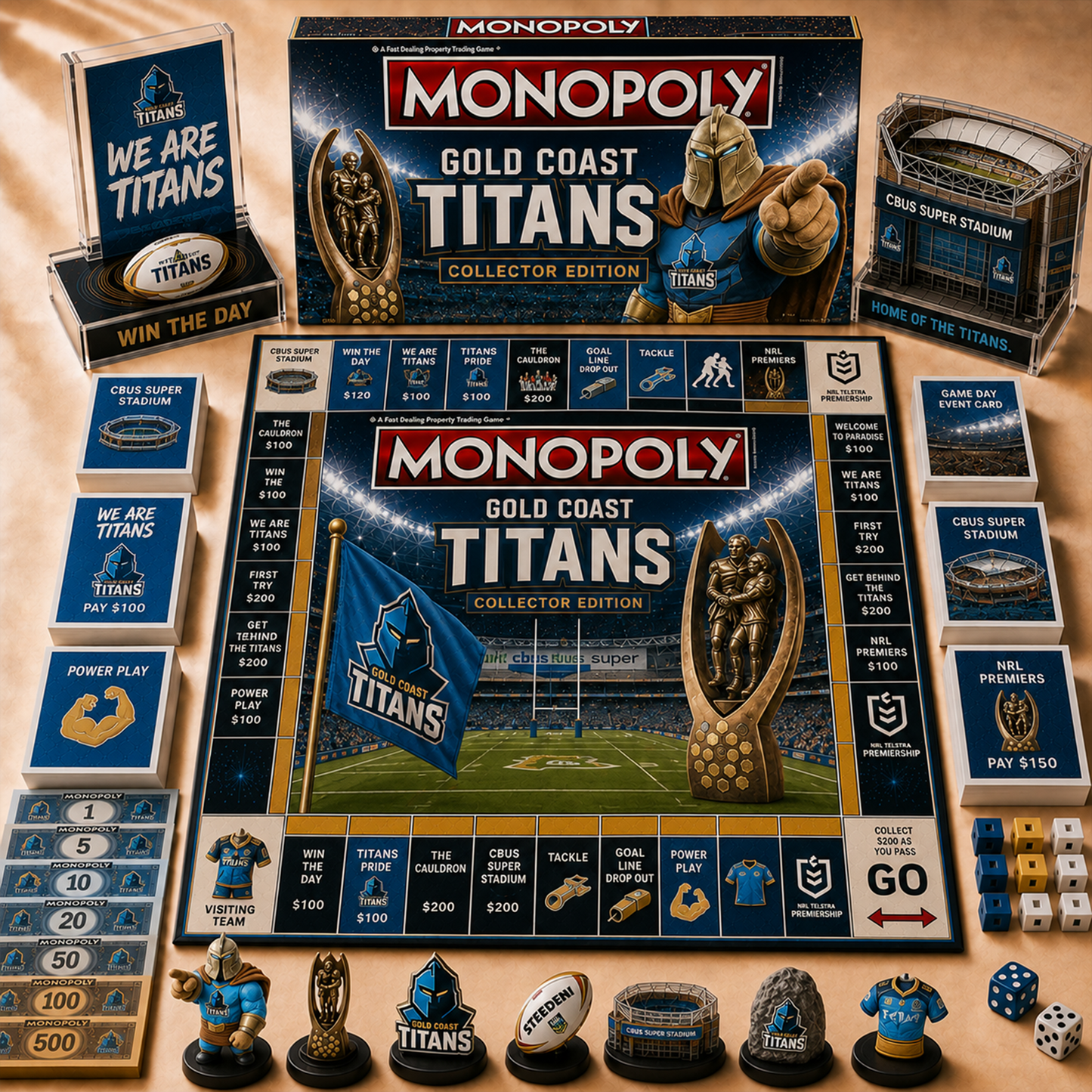 Premium NRL GCT Hall of Fame Monopoly Collector’s Edition Board Game V12