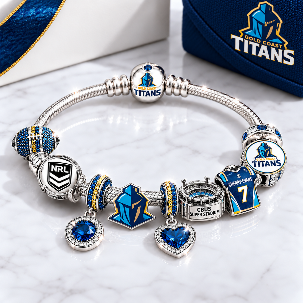 Premium NRL GCT Team Spirit Charm Bracelet V8