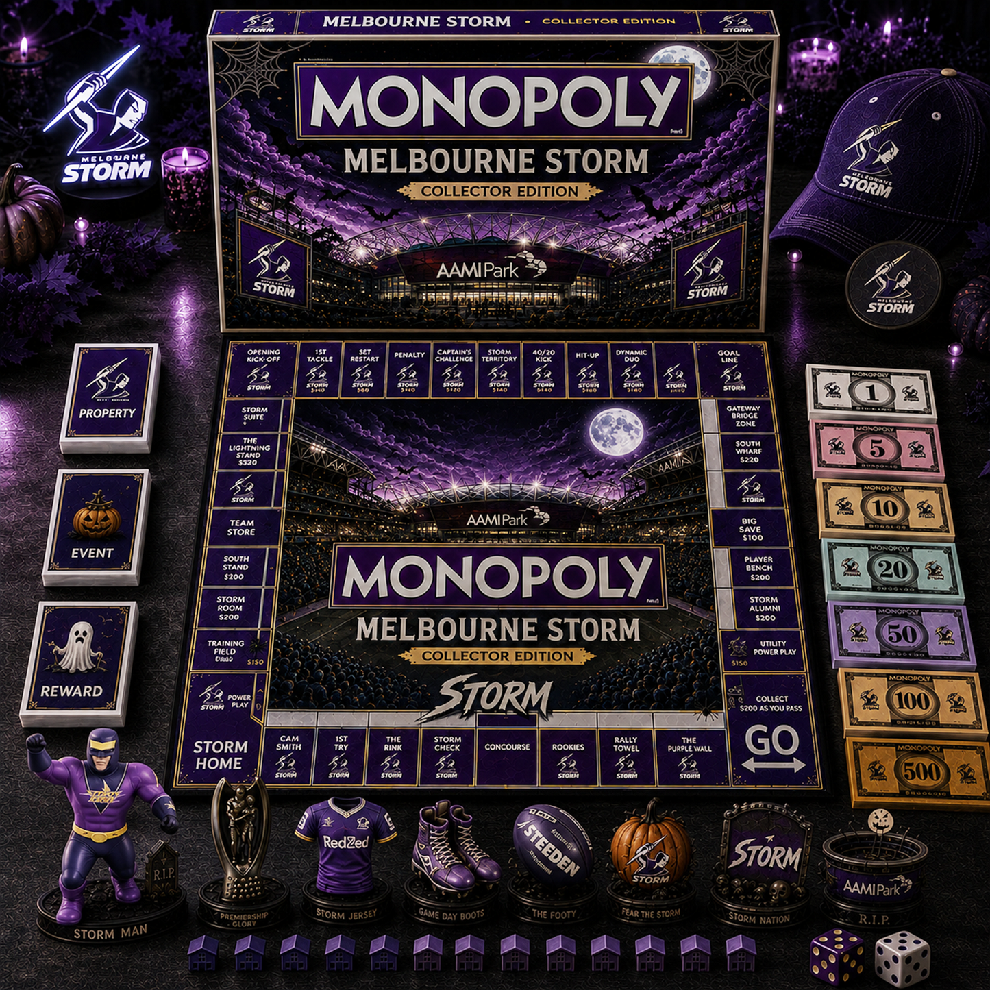 Premium NRL MS Halloween Stadium Monopoly Collector’s Edition Board Game V10