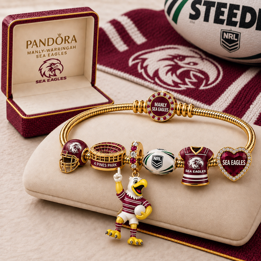 Premium NRL MWSE Gold Charm Bracelet Set