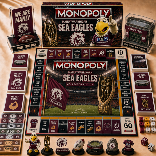 Premium NRL MWSE Hall of Fame Monopoly Collector’s Edition Board Game V12