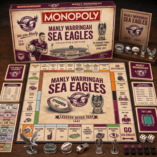 Premium NRL MWSE Retro Heritage  Monopoly Collector’s Edition Board Game V7