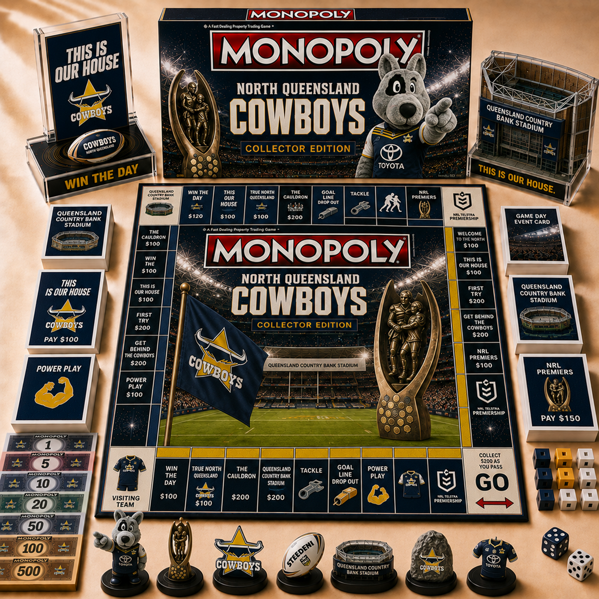 Premium NRL NQC Hall of Fame Monopoly Collector’s Edition Board Game V12
