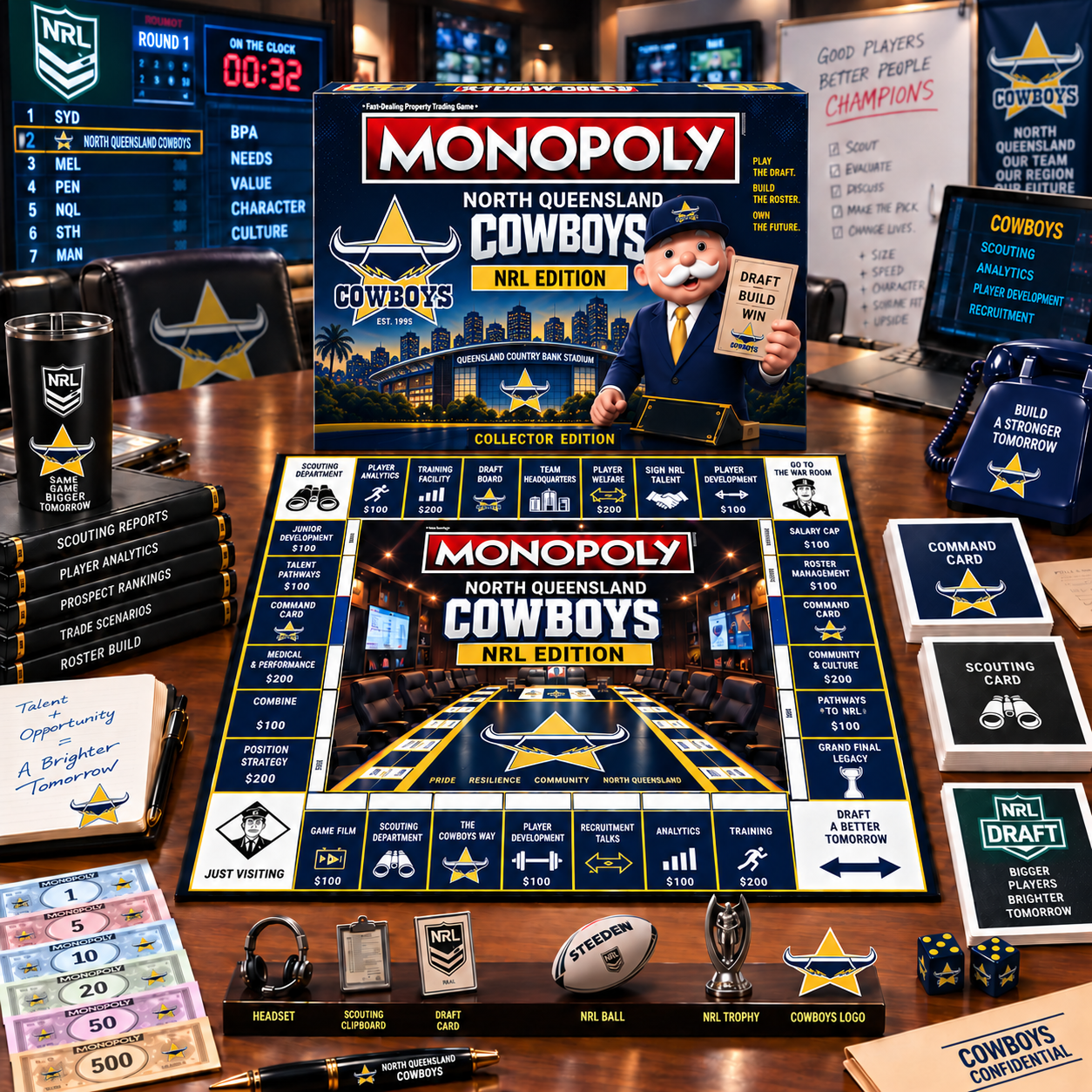 Premium NRL NQC War Room Collector’s Edition Board Game V14