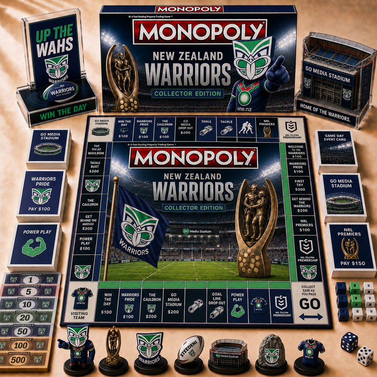 Premium NRL NZW Hall of Fame Monopoly Collector’s Edition Board Game V12