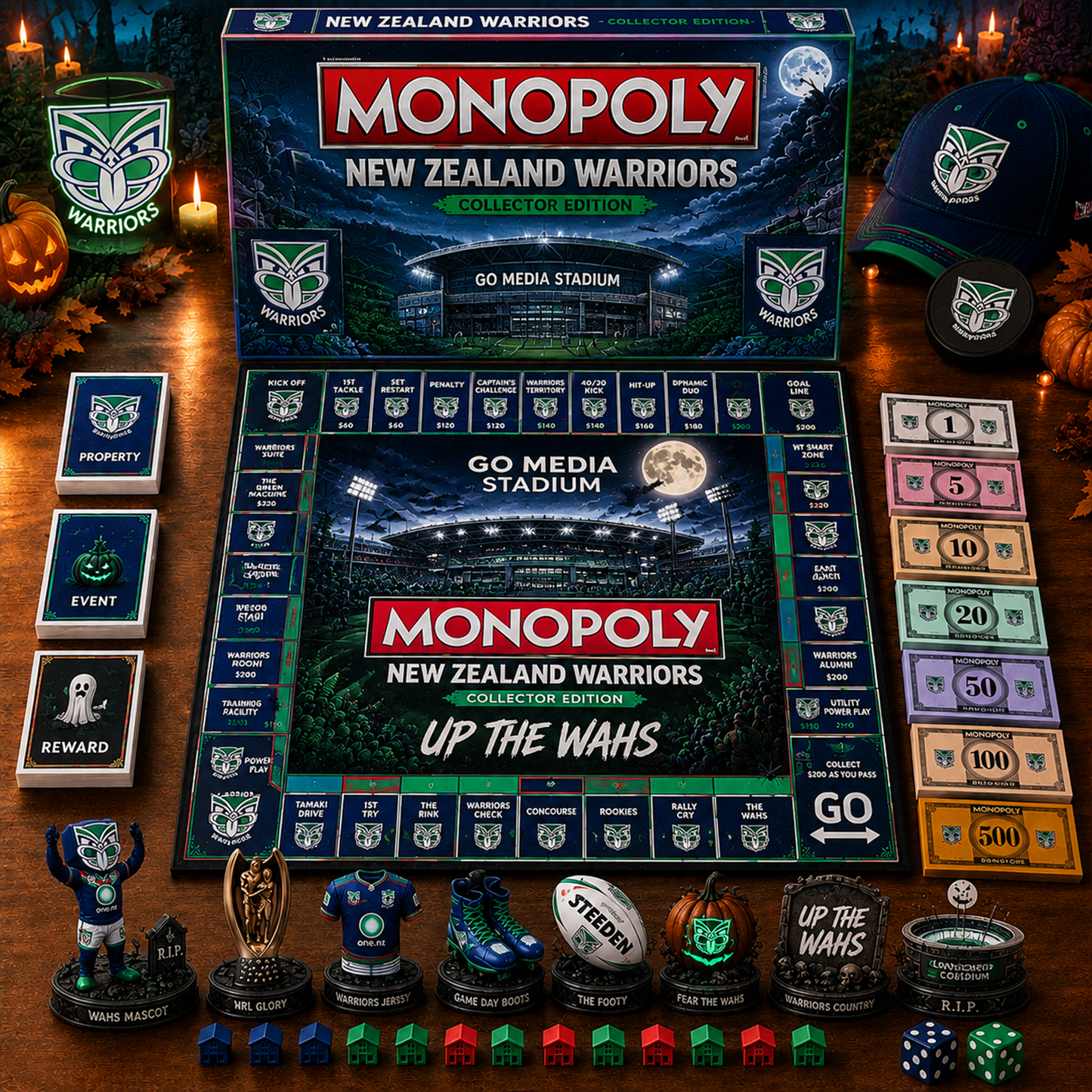 Premium NRL NZW Halloween Stadium Monopoly Collector’s Edition Board Game V10