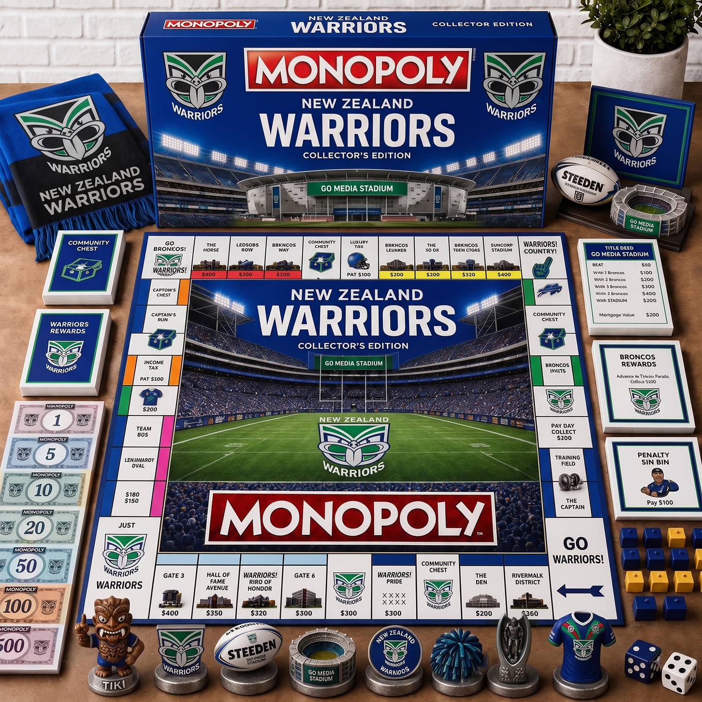 Premium NRL NZW Monopoly Collector Edition Board Game