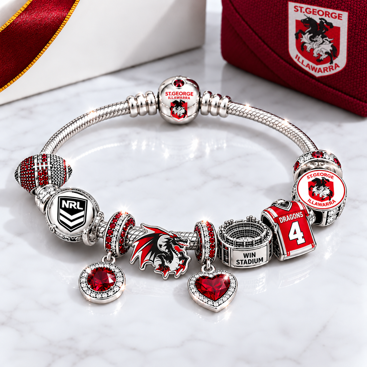 Premium NRL SGID Team Spirit Charm Bracelet V8