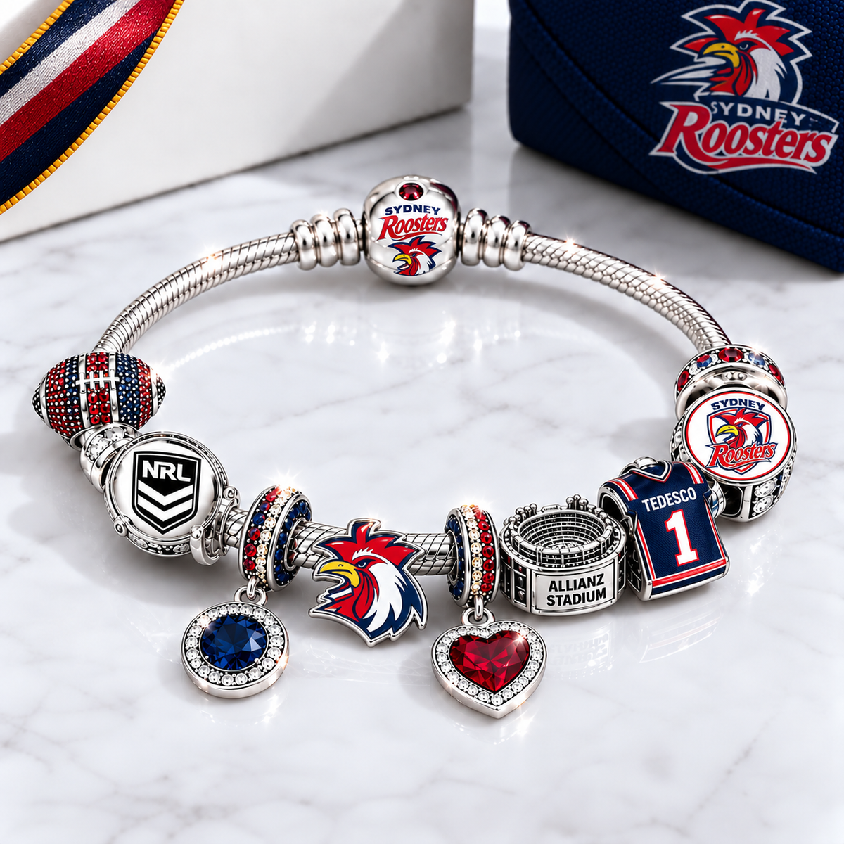 Premium NRL SR Team Spirit Charm Bracelet V8