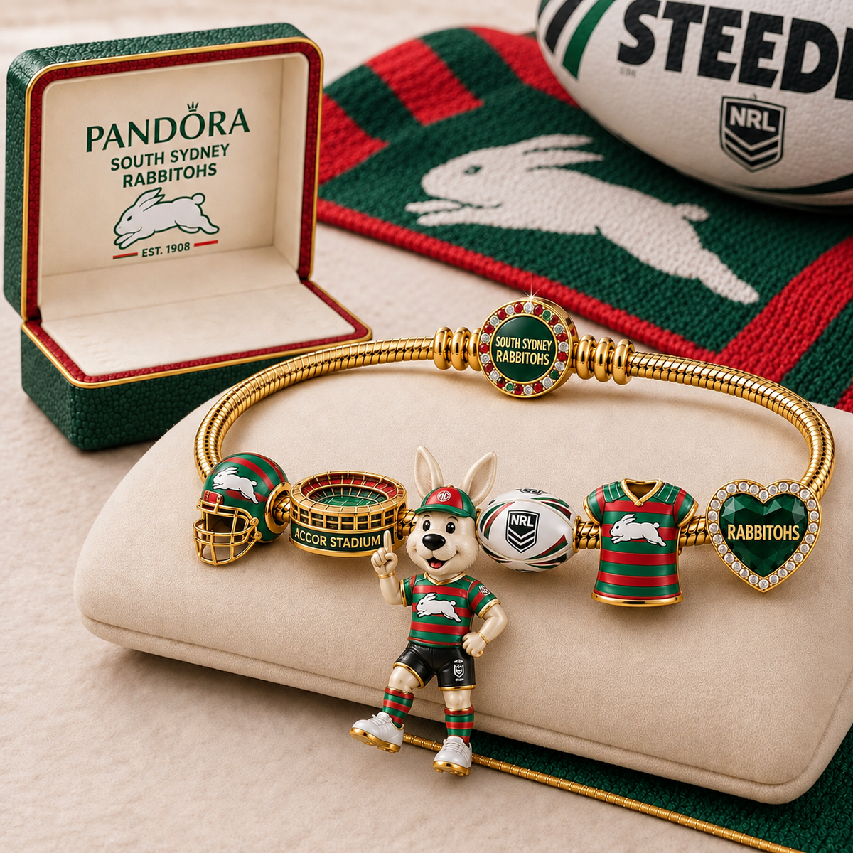 Premium NRL SSR Gold Charm Bracelet Set