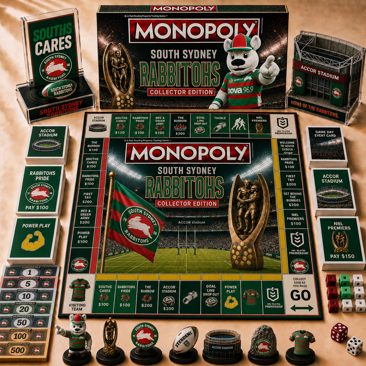 Premium NRL SSR Hall of Fame Monopoly Collector’s Edition Board Game V12