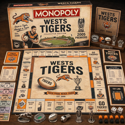 Premium NRL WT Retro Heritage  Monopoly Collector’s Edition Board Game V7