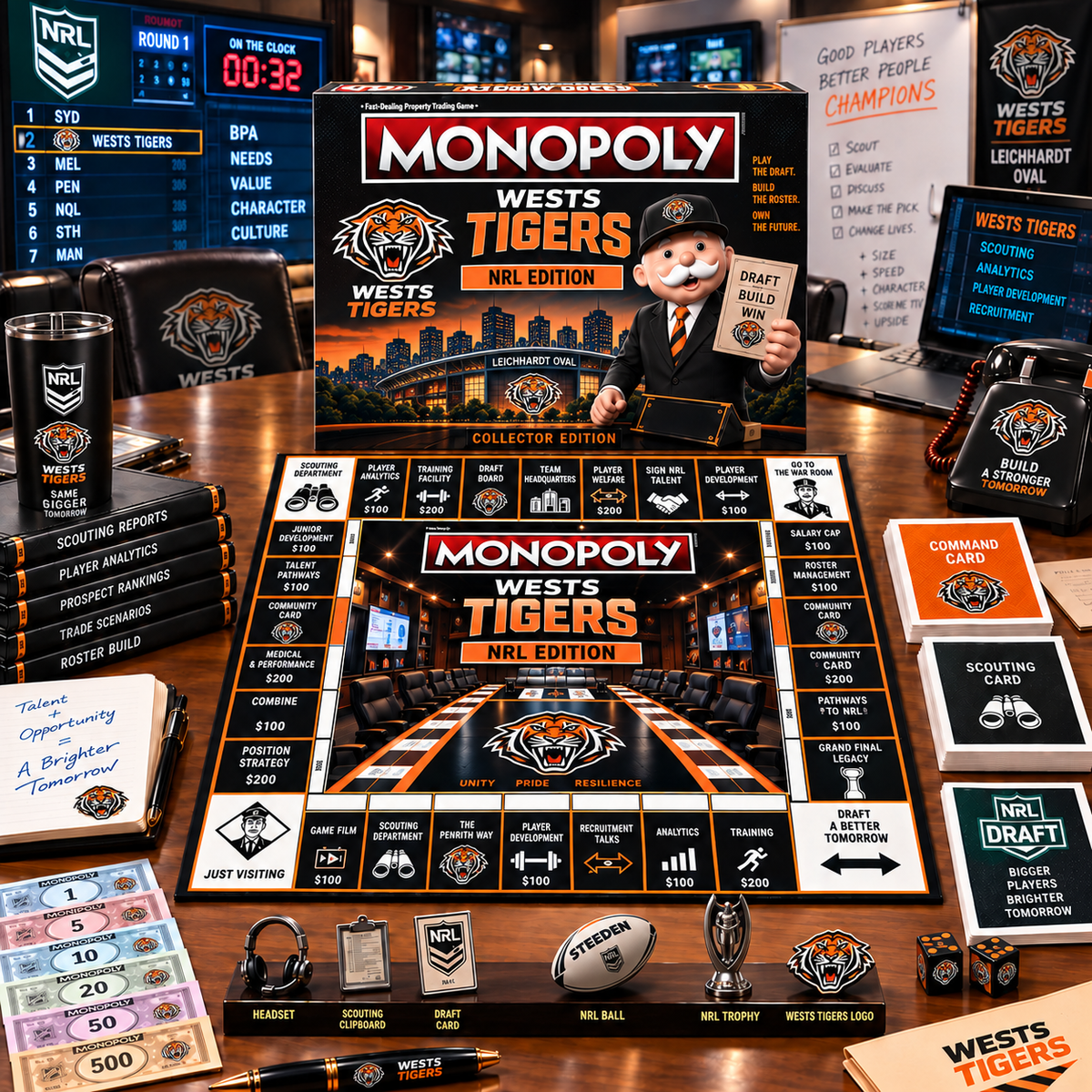 Premium NRL WT War Room Collector’s Edition Board Game V14