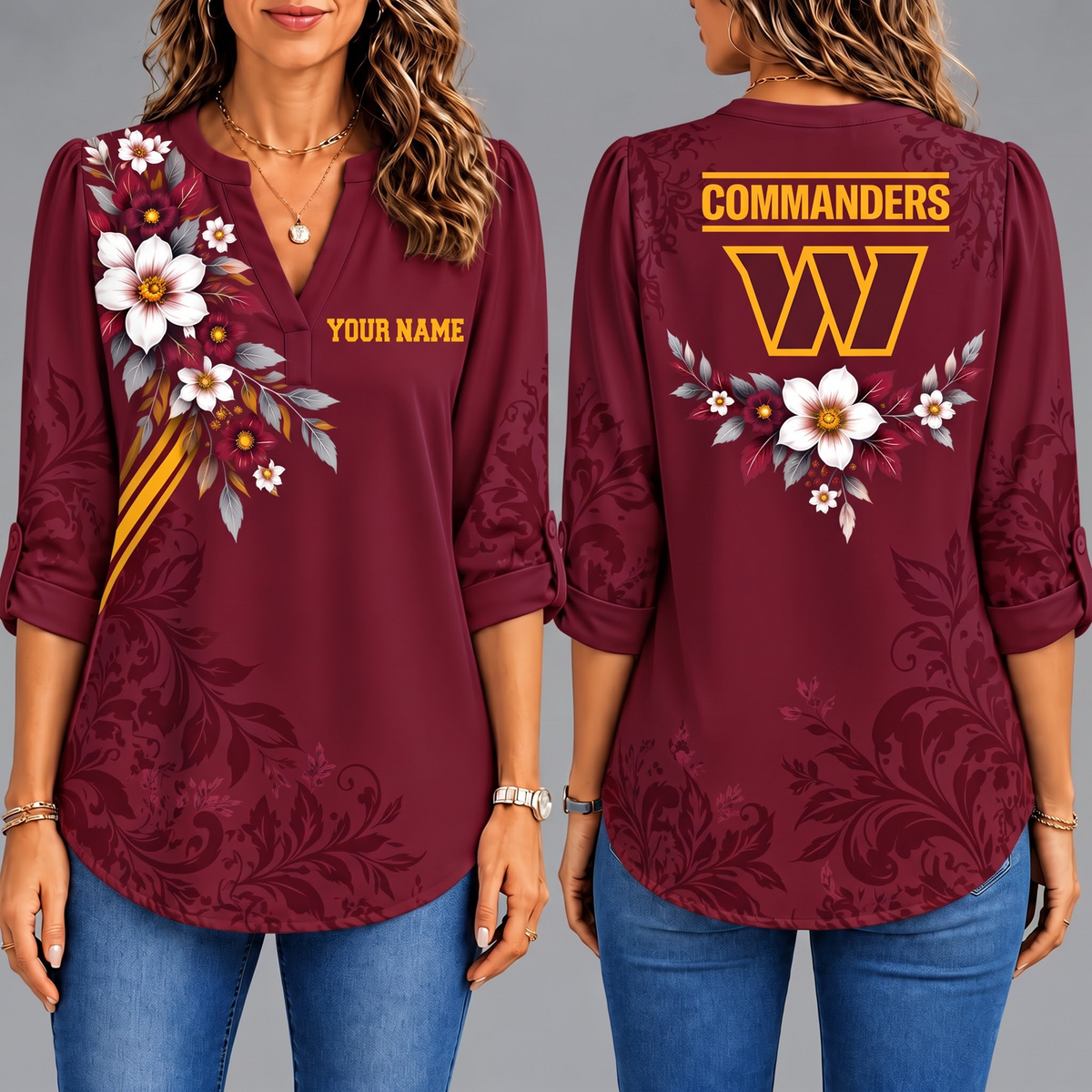 Premium WC x NFL Collegiate Floral Luxe Long Sleeve Collar