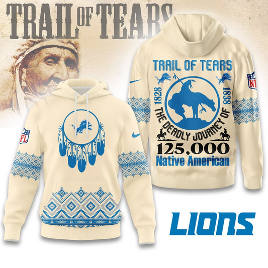 Premium NFL X DET Trail of Tears 3D Shirt NDT NHM2511