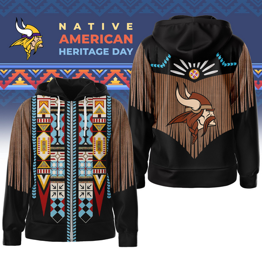 Premium NFL X VIKI  Native American Pattern 3D Zip Hoodie NDT TDT 221125