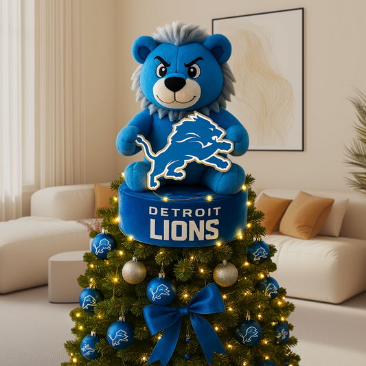 Premium NFL DET Mascot Acrylic Christmas Tree Topper V1 NAK PTTD