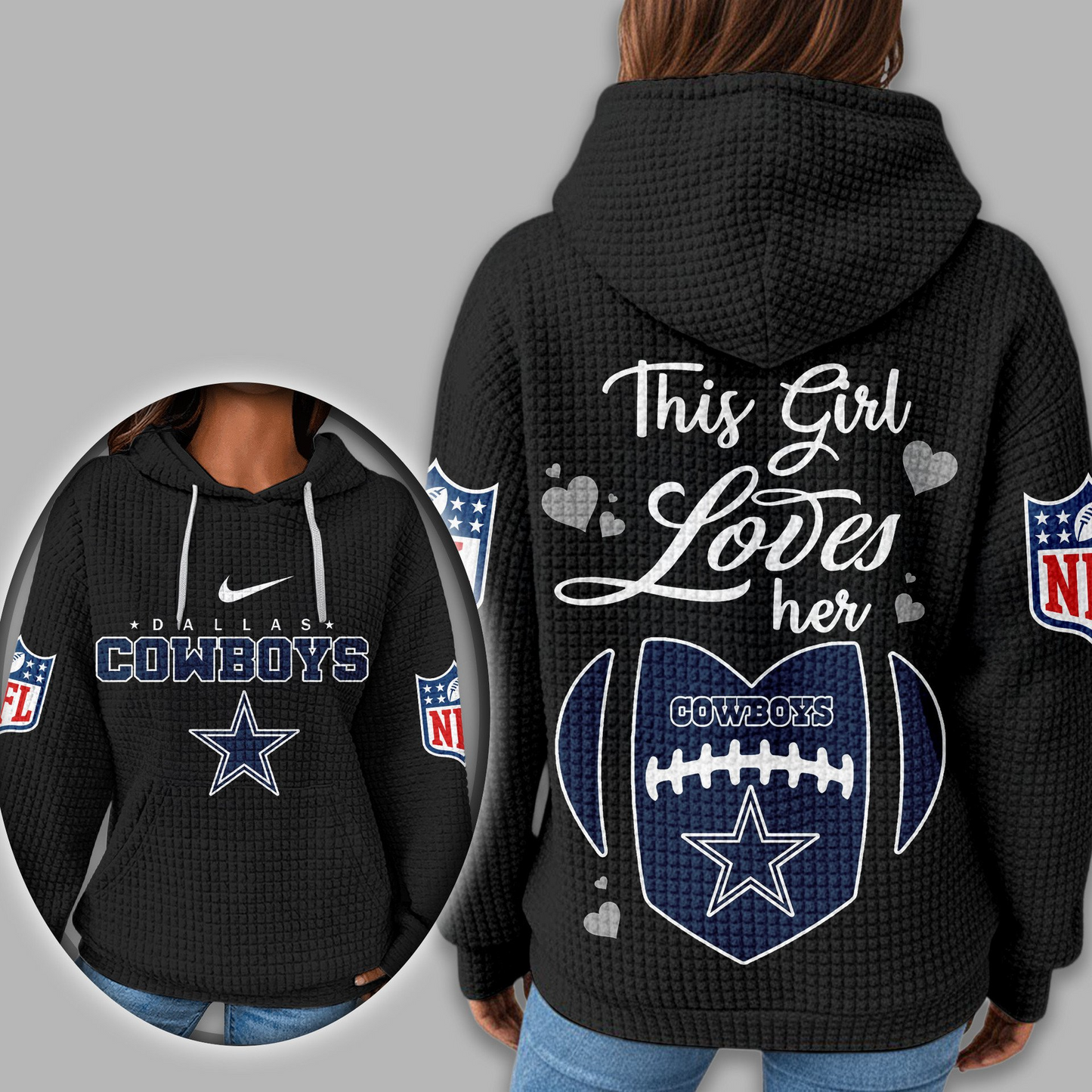 Premium NFL X DAL  Game Day Waffle Hoodie NDT TDT 231125