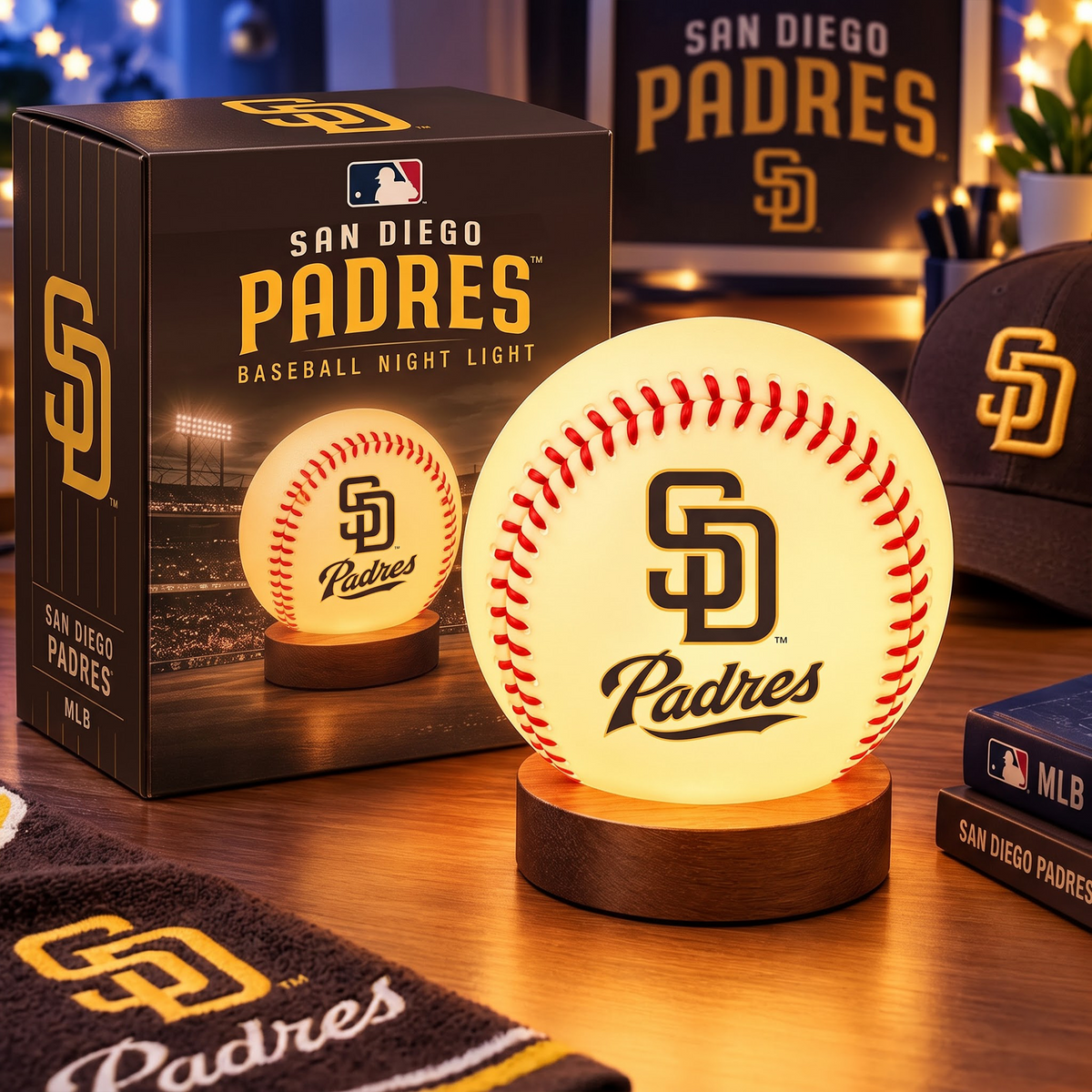 SD X MLB Baseball Night Light Lamp
